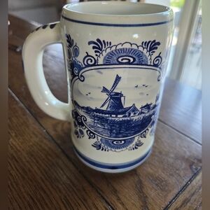 Delft Stein "Blue Delfts Handpainted Made In Holland" Tobacco Advertising